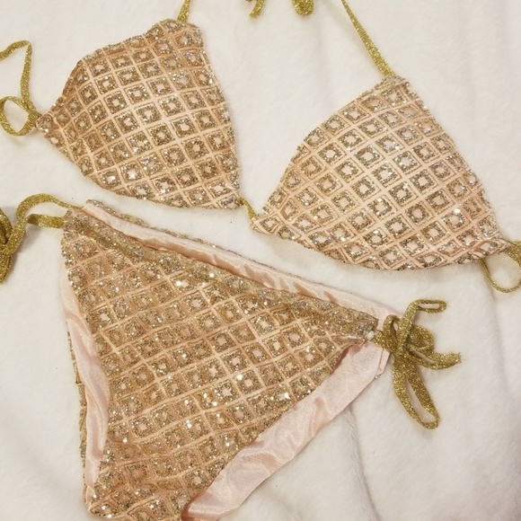 gold glitter swimsuit